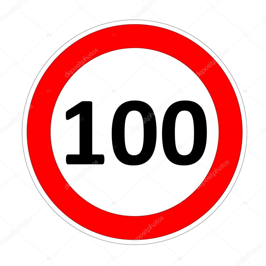 100 speed limit sign