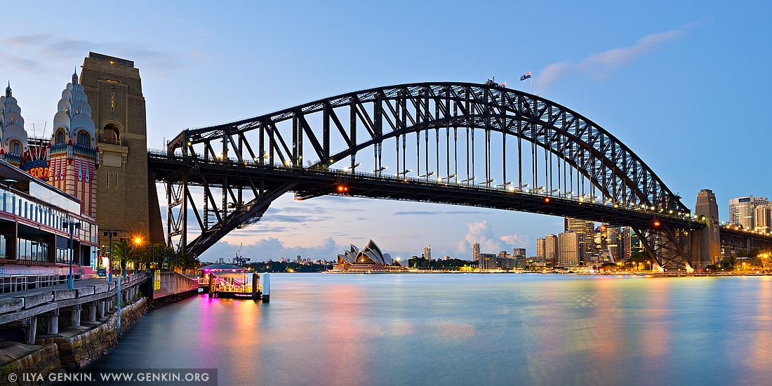 Panoramic Image of Harbour Bridge and Sydney Opera House